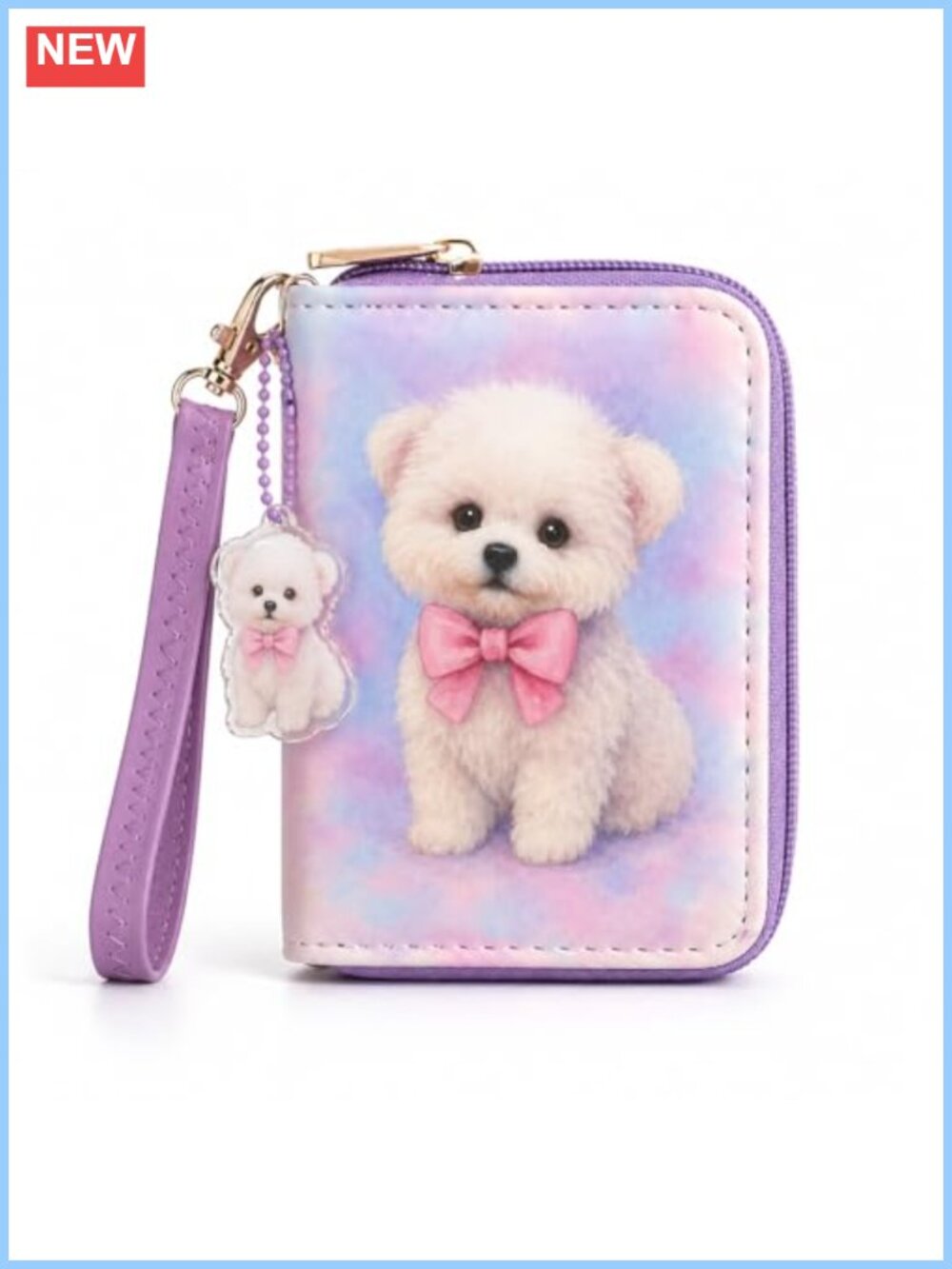 Mini Coin Purse Kids Small Wallet with Strap Cute Cartoon Zip-Around